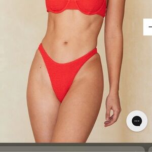 Monday Swim Byron Thong in Chili Pepper Crinkle